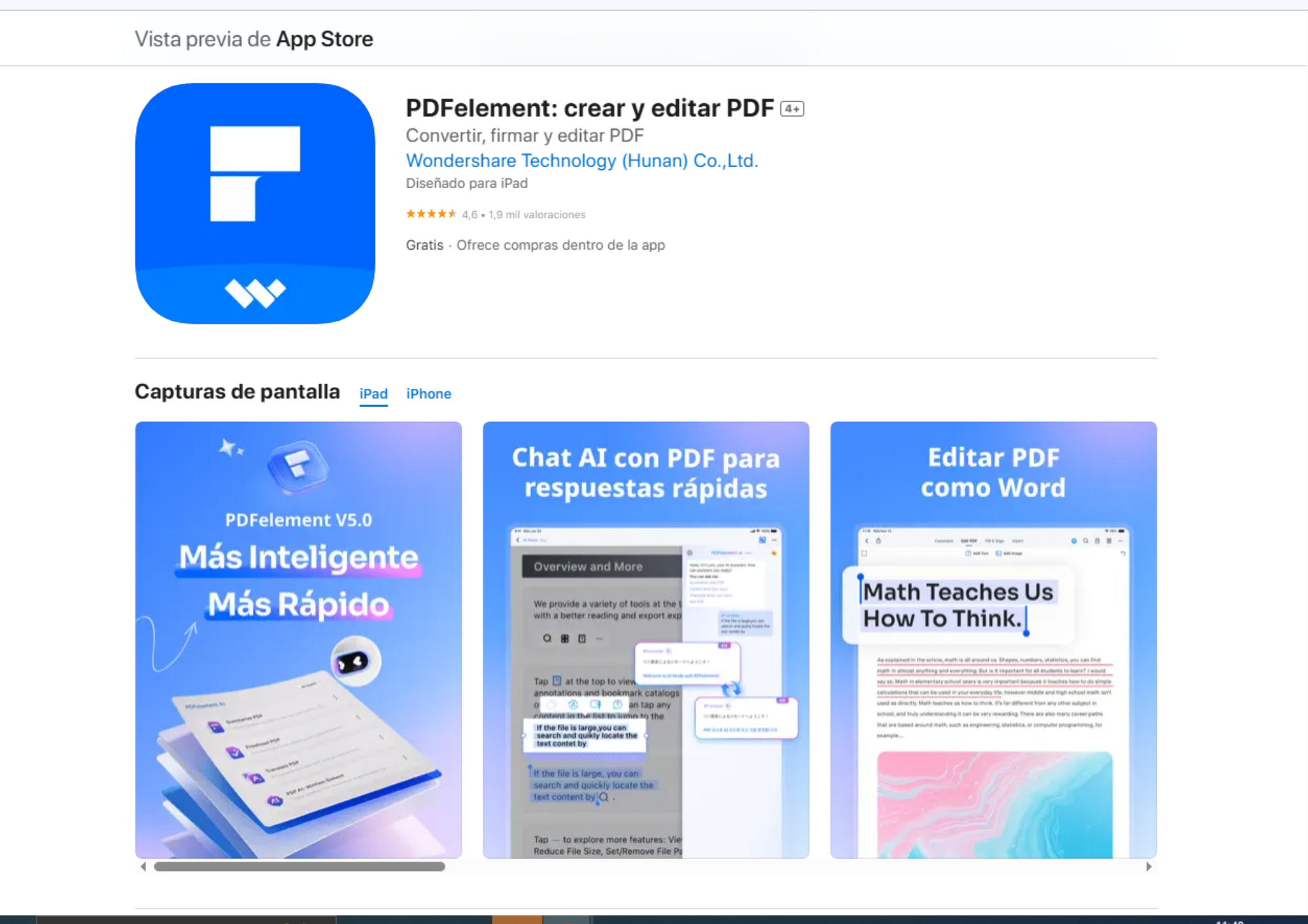PDFelement aplicación para editar PDF en iPad
