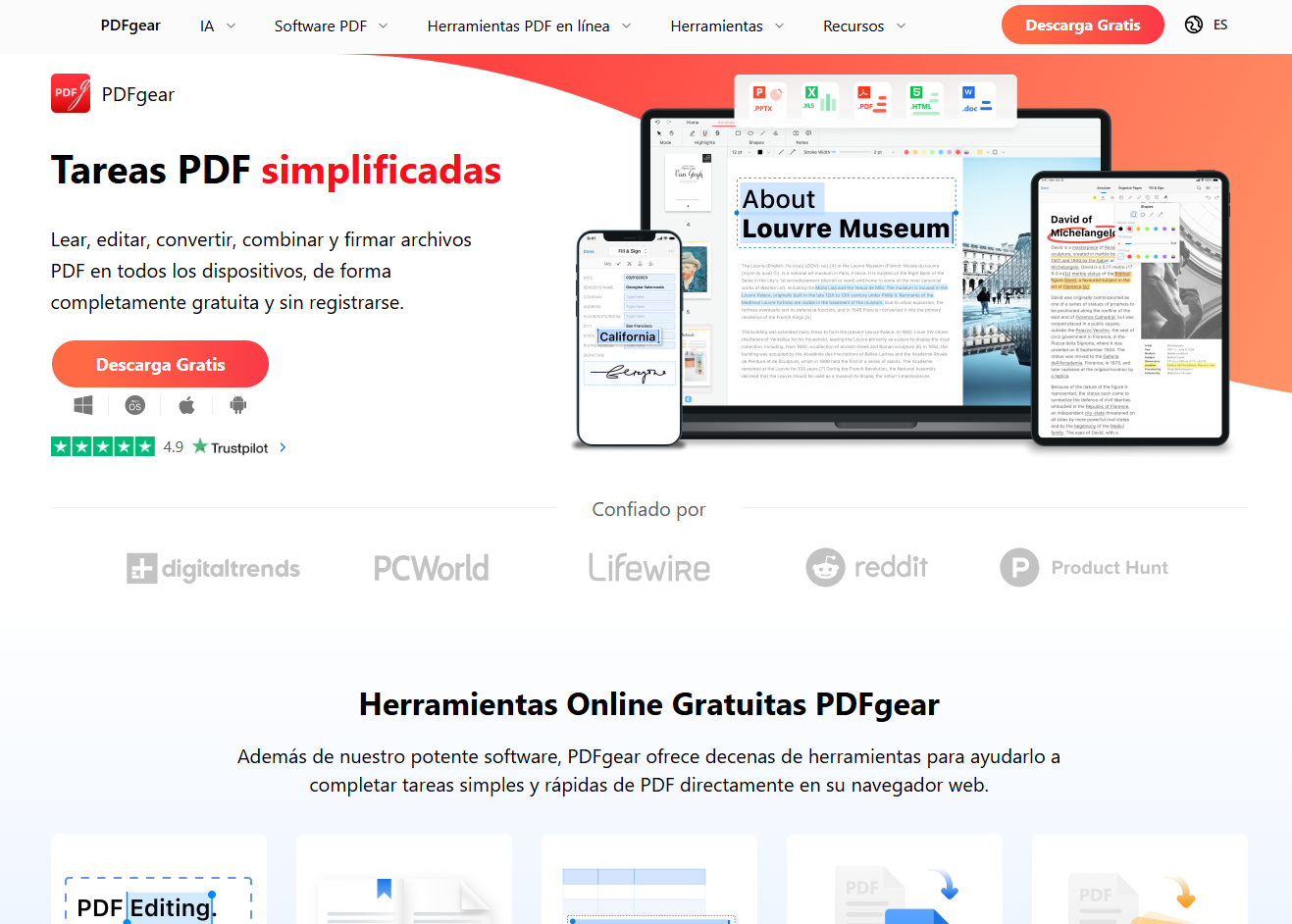 alternativa a adobe acrobat pdfgear