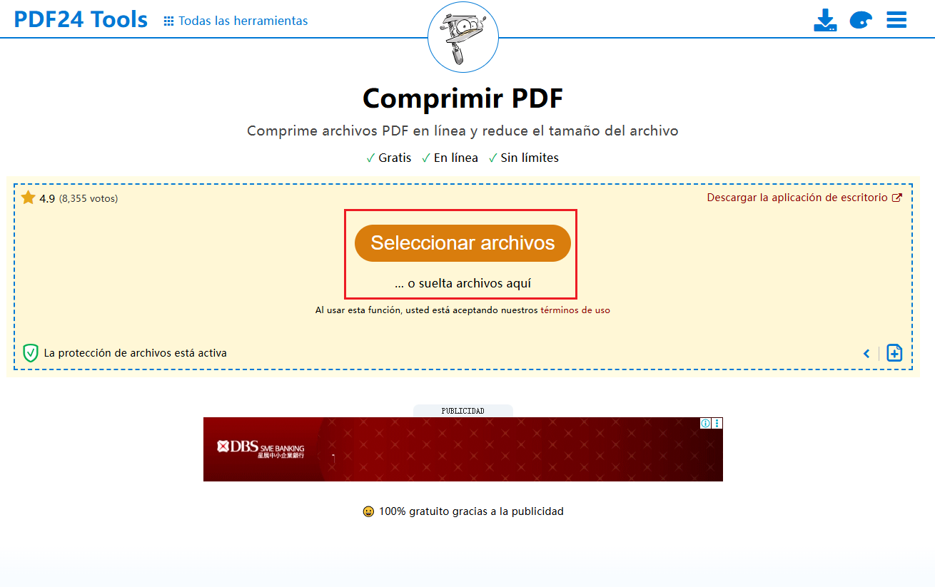 subir pdf a pdf24 tools