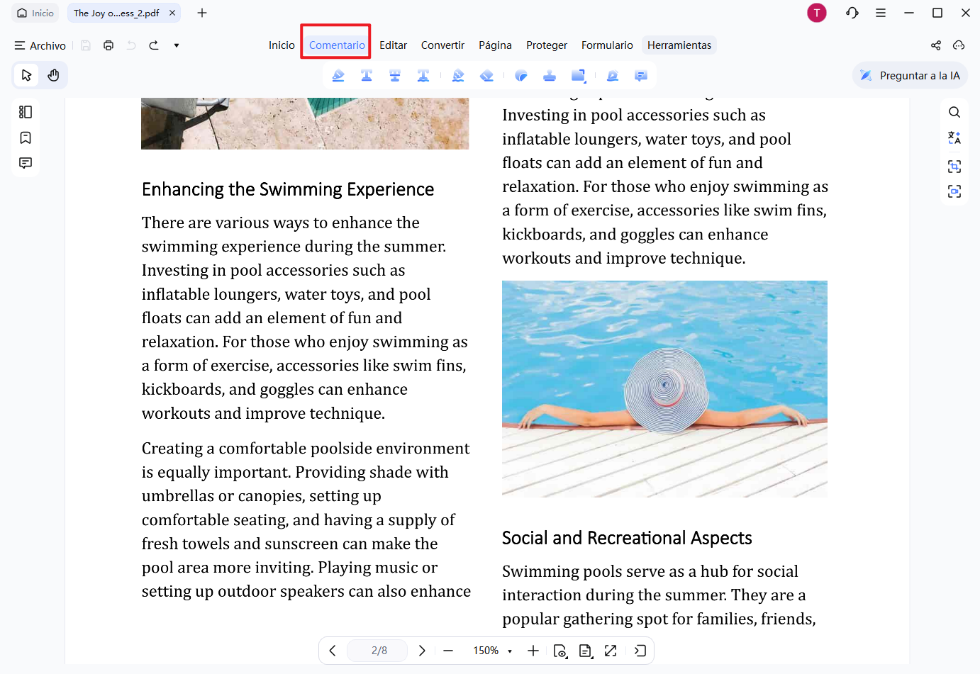 herramienta de comentarios