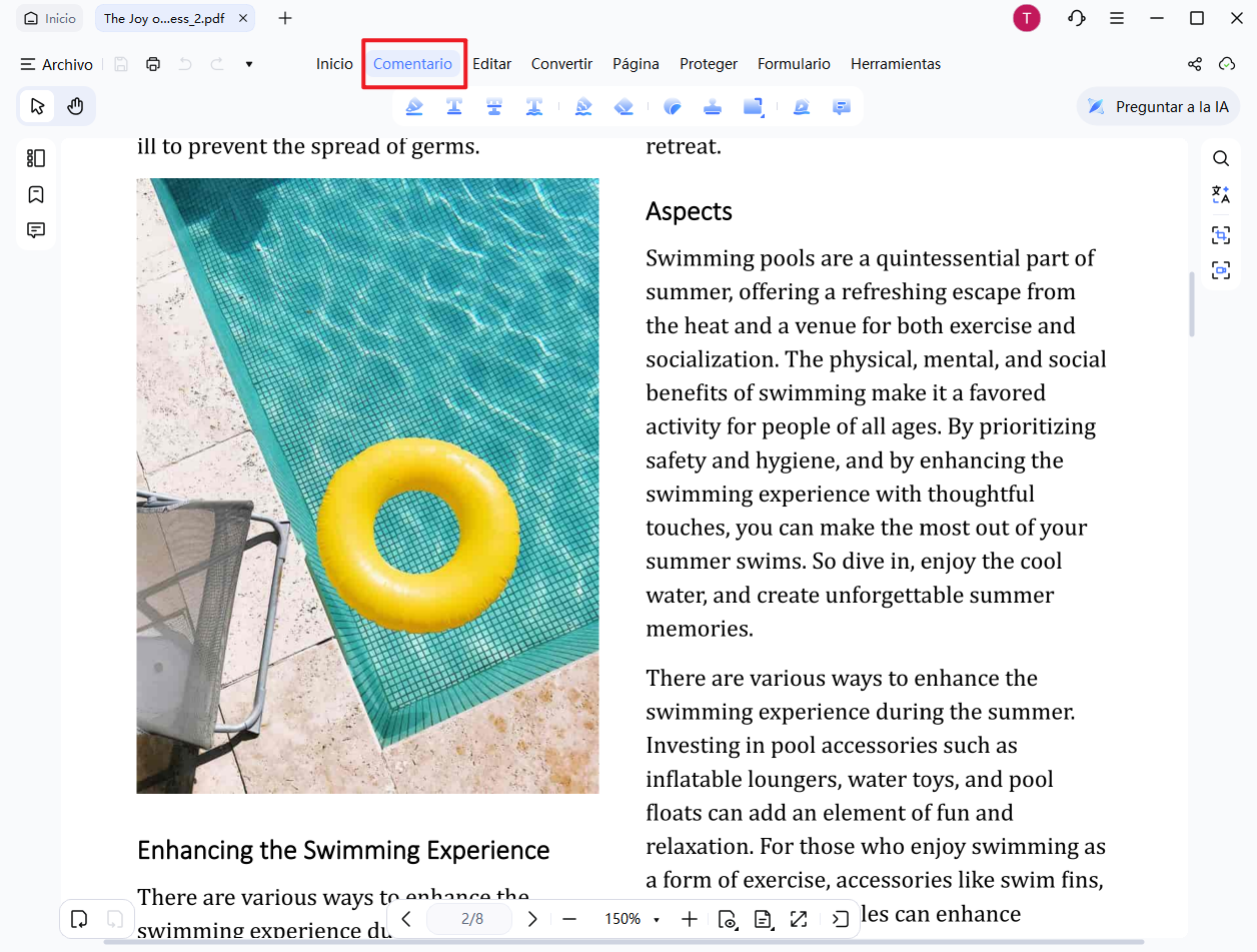 cuadro de texto para comentario