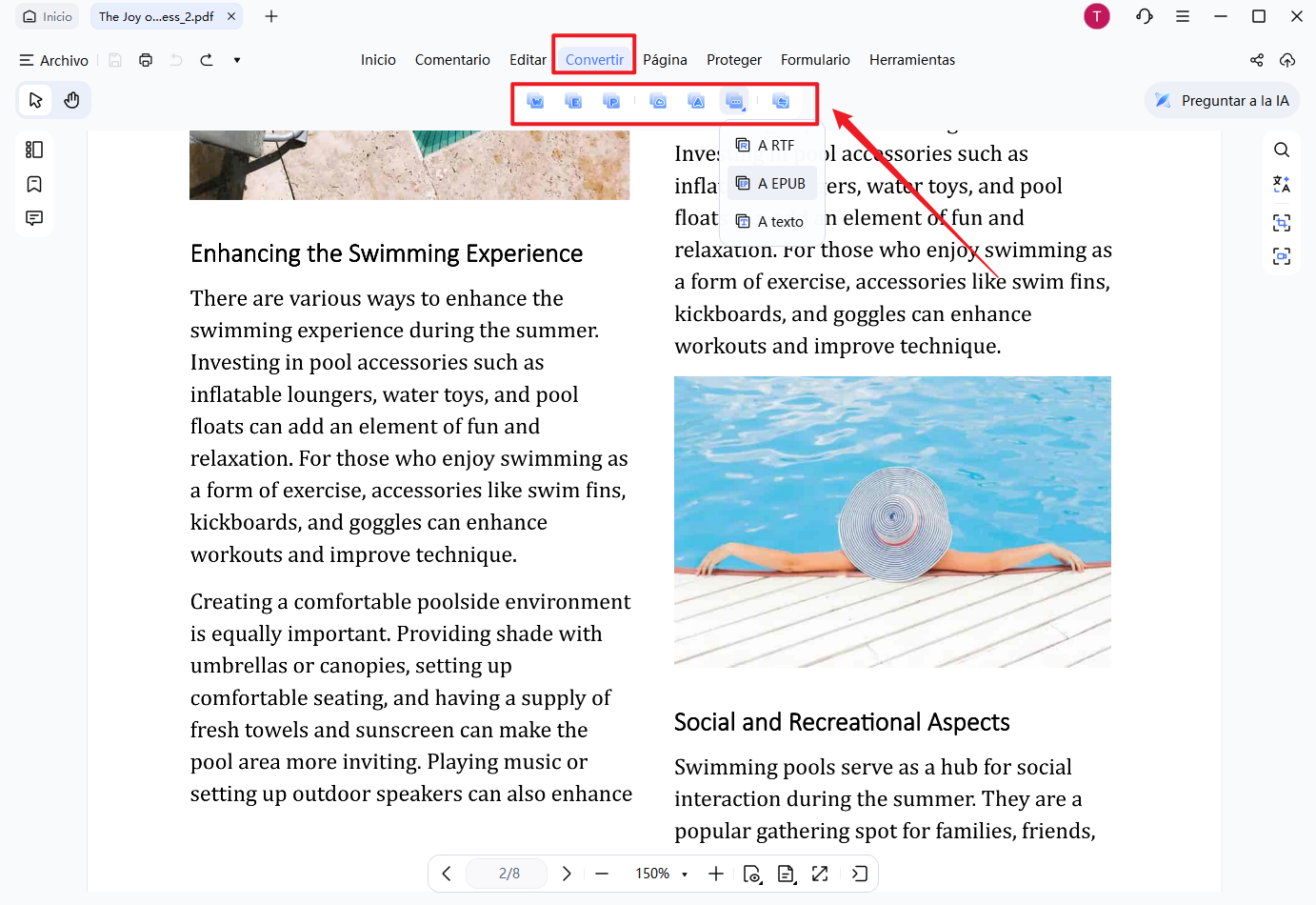 convertir el archivo pdf a otros formato con pdnob