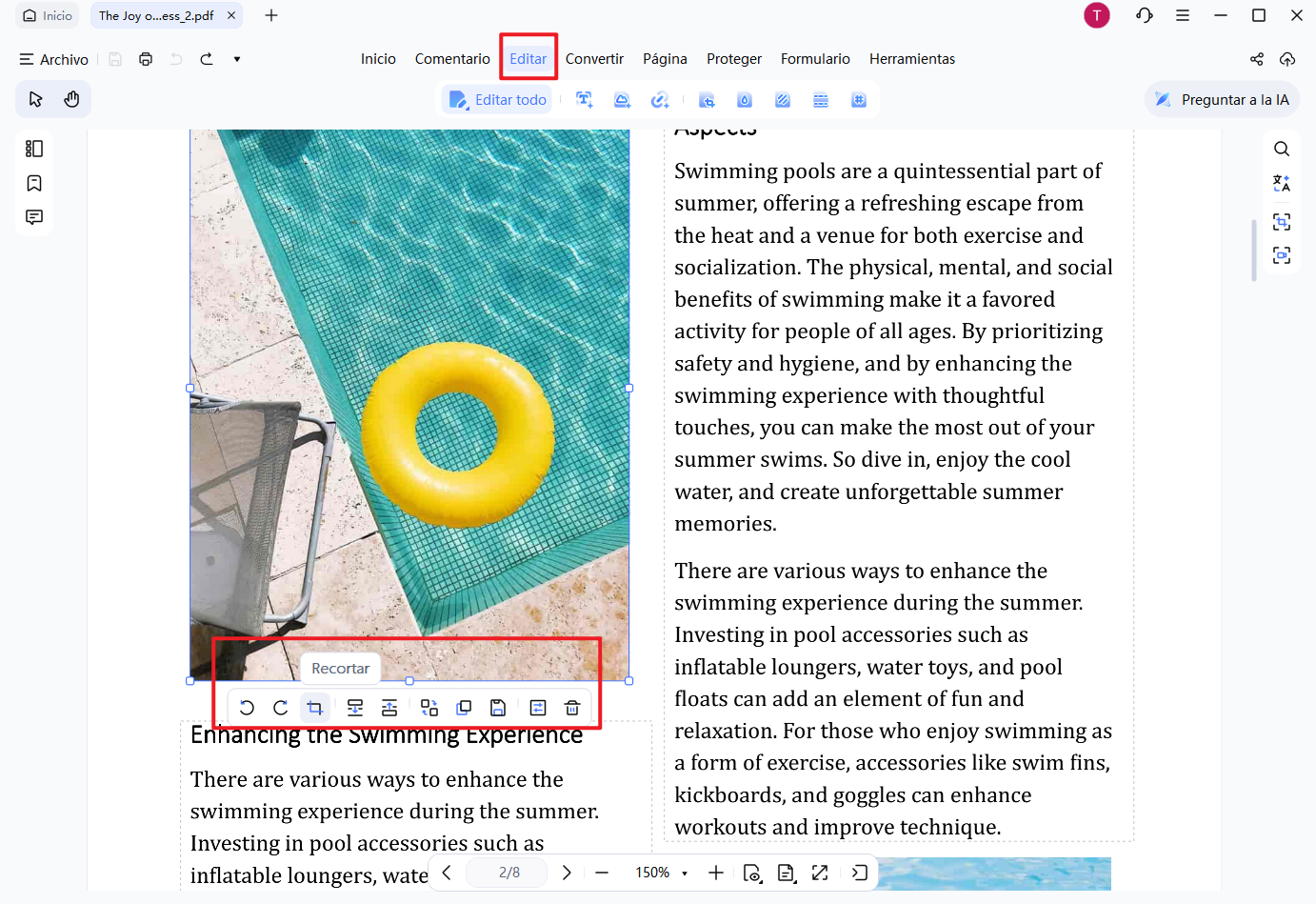editar imágenes en pdf
