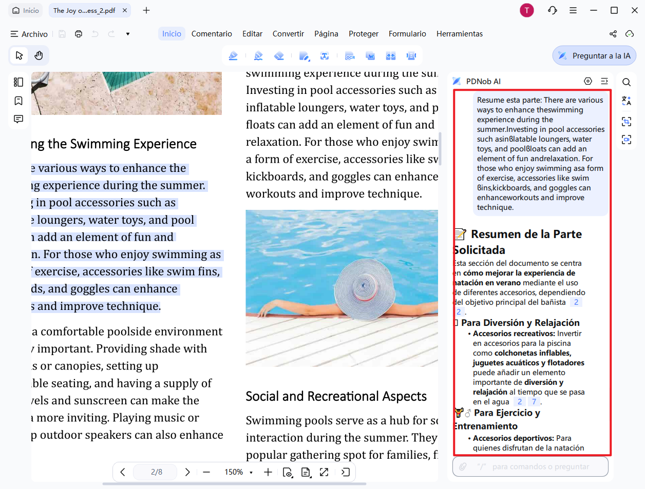 obtener resumen personalizado