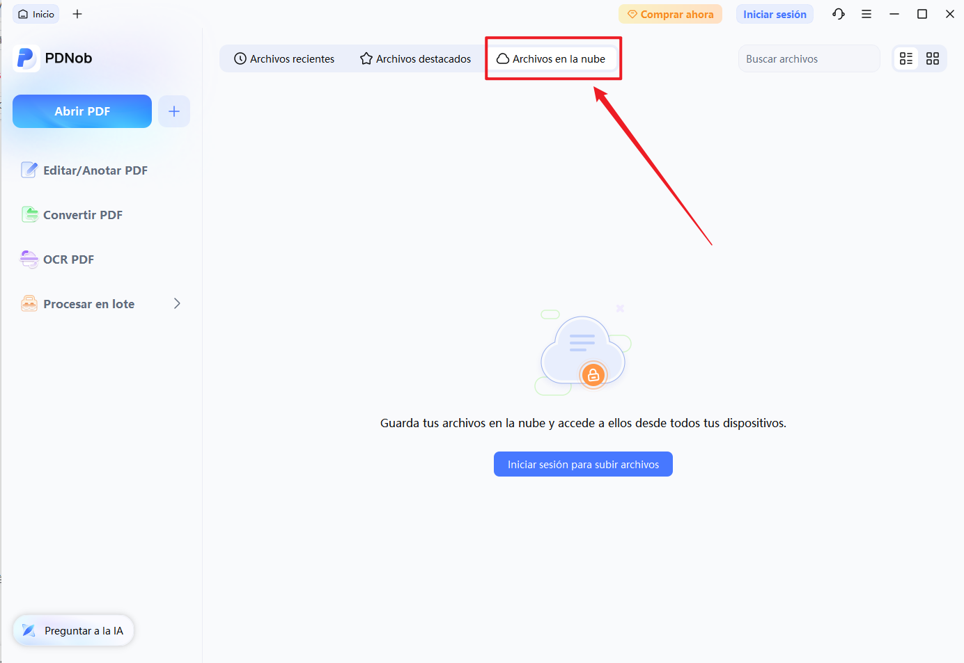 archivos en la nube de pdnob