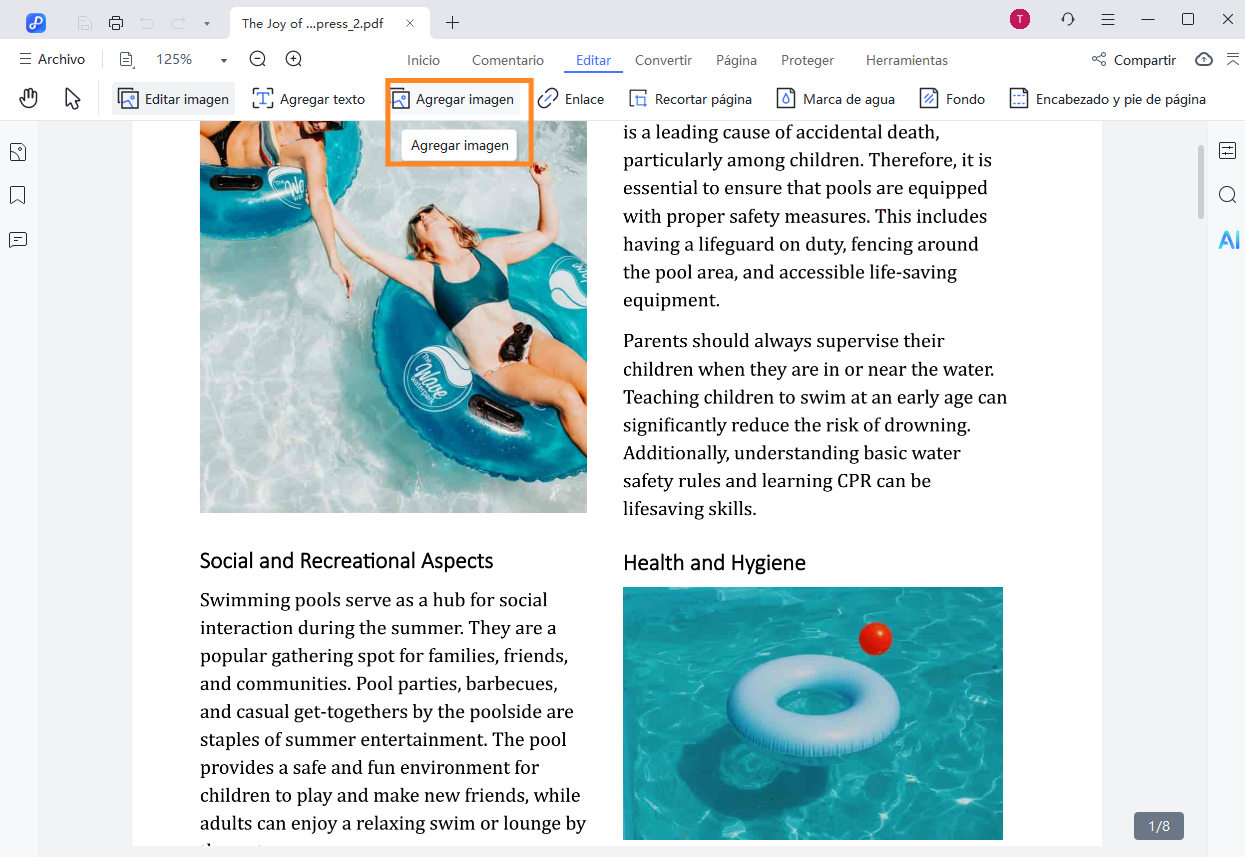 agregar imagen a pdf con pdnob pdf editor