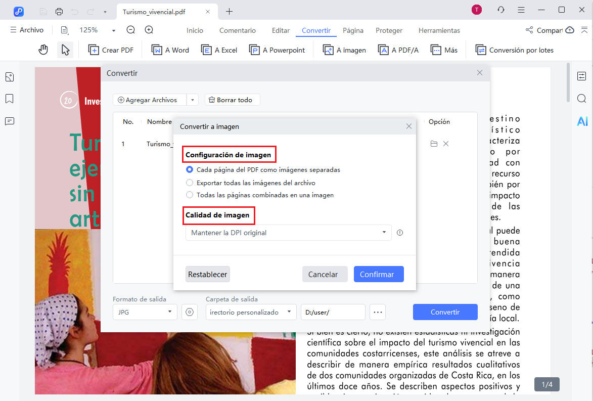 convert to image settings