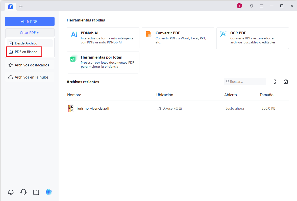create pdf from blank pdf