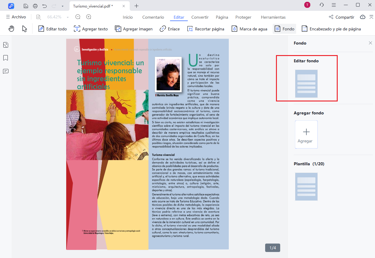 edit existing background