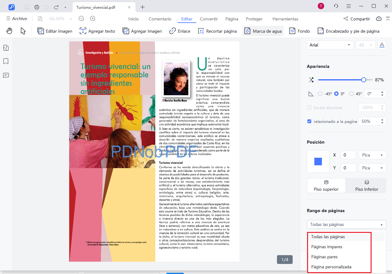 edit watermark page range