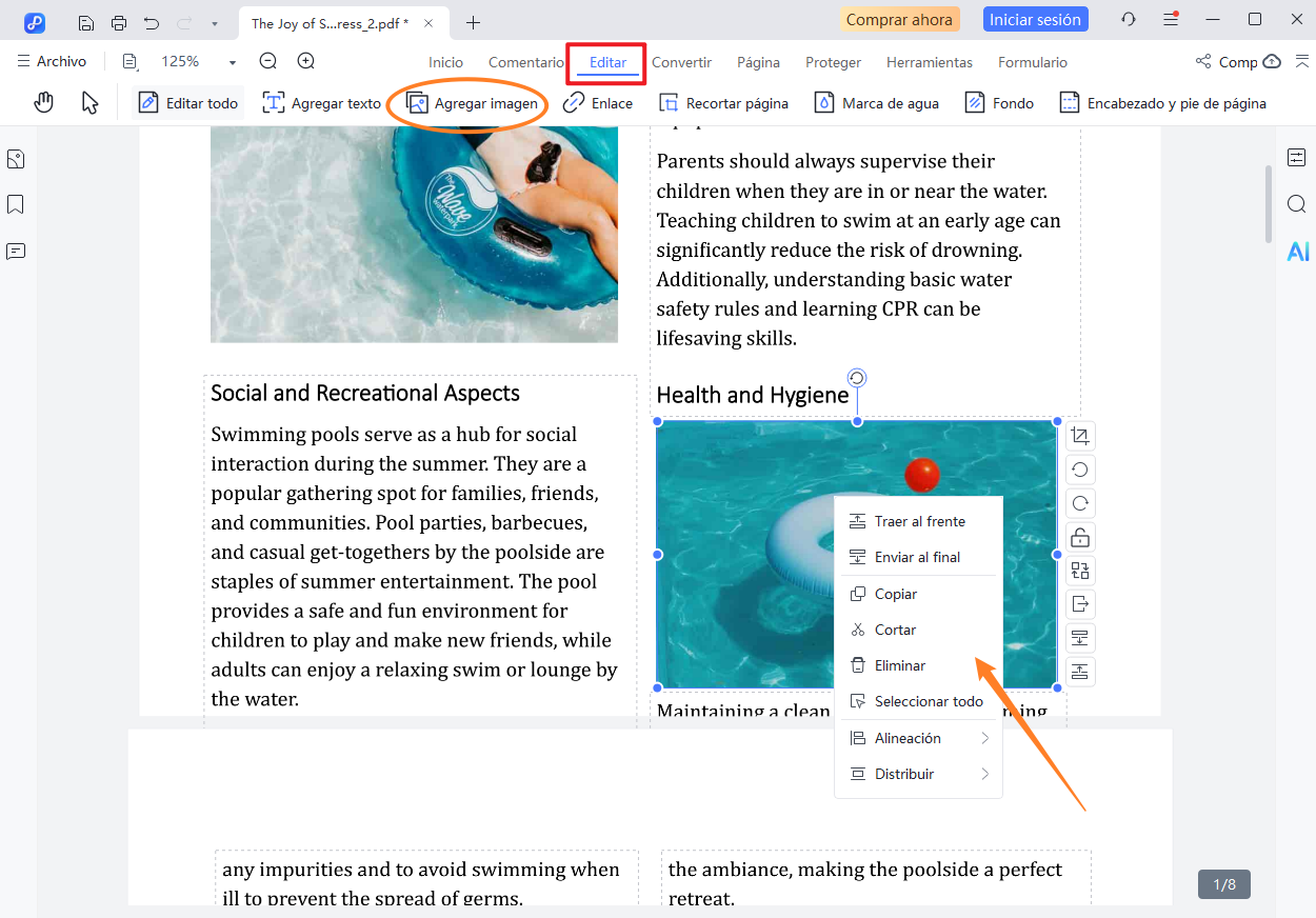 editar imágenes de un pdf