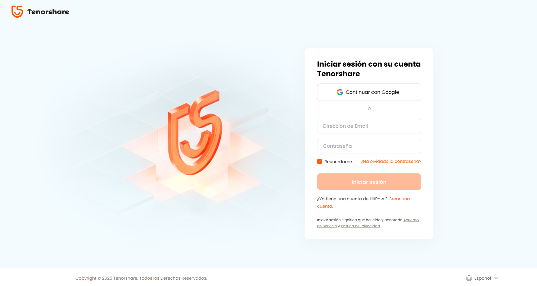 tenorshare account center