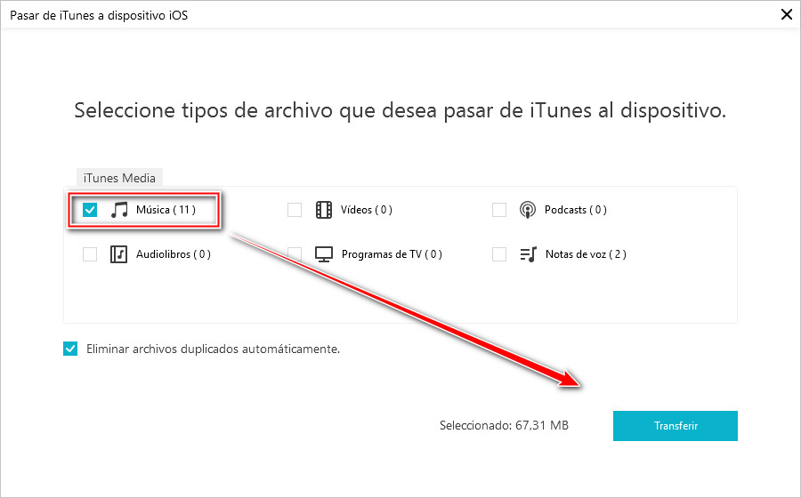 pasar musica de itunes a iphone