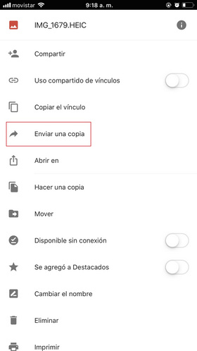 pasar fotos con google drive