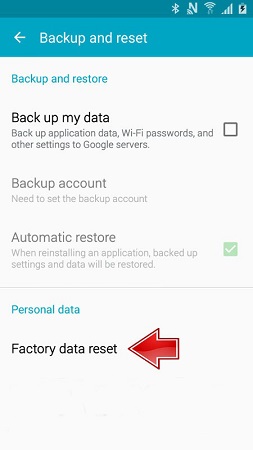restaurar datos de fábrica