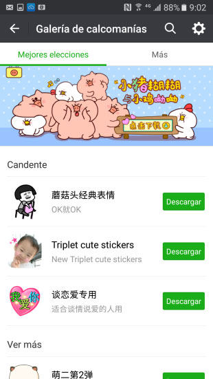 descargar stickers de wechat
