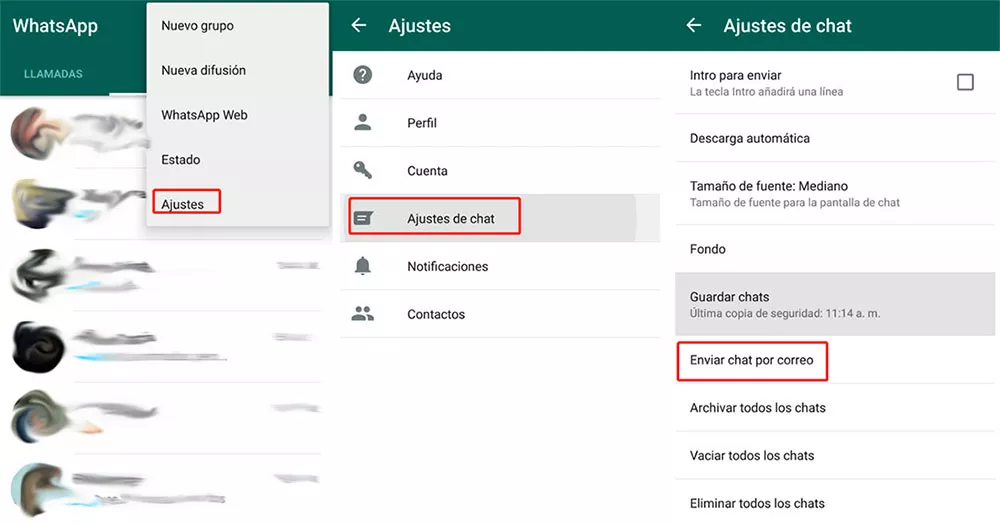 respaldar WhatsApp iPhone sin iCloud por correo electrónico