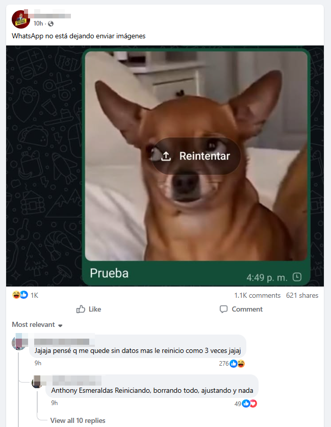 whatsapp no me deja enviar fotos