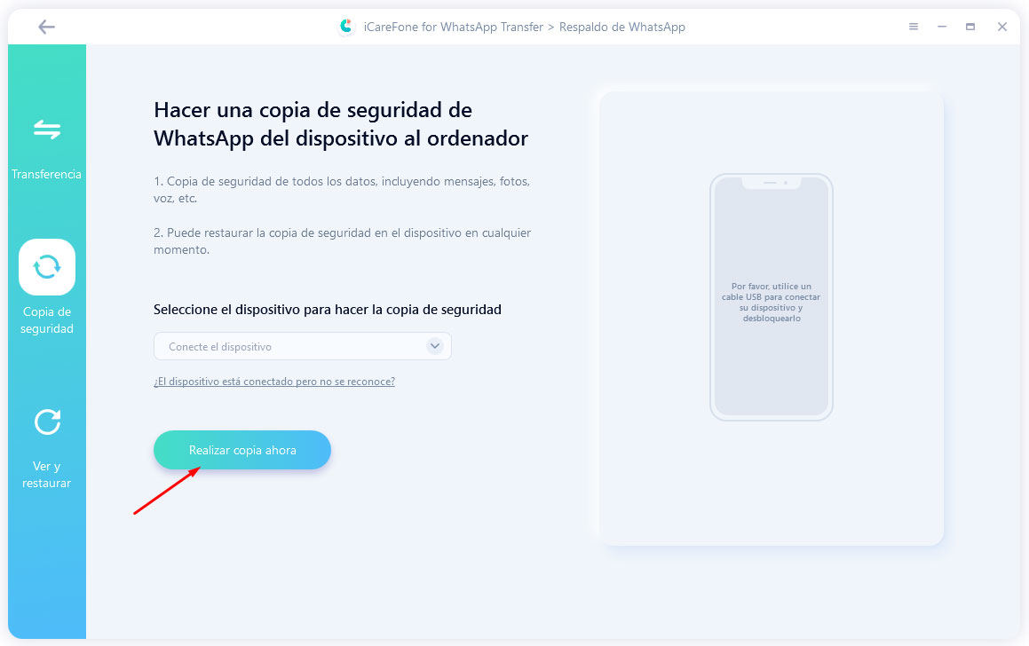realizar copia ahora
