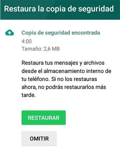 restaura copia de seguridad whatsapp desde google drive