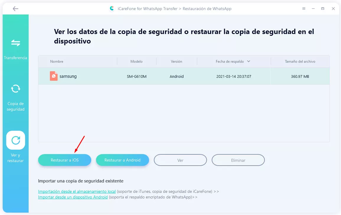 restaurar copia de seguridad WhatsApp Business en iPhone