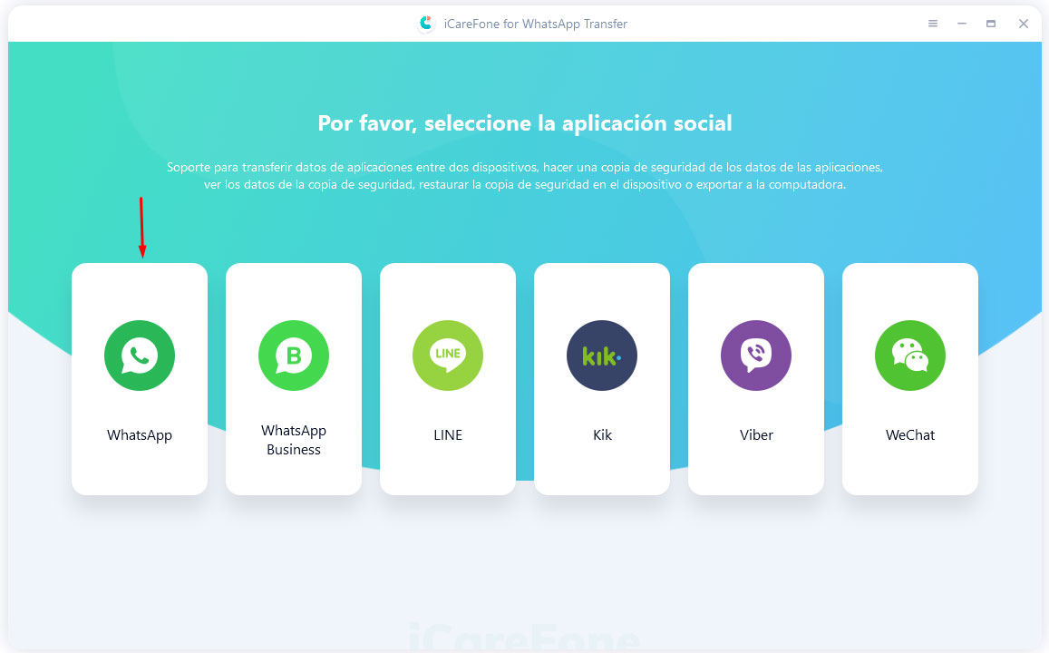 iCareFone WhatsApp Transfer copia de seguridad selectiva