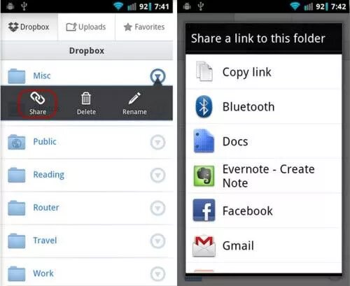 subir videos de whatsapp desde dropbox