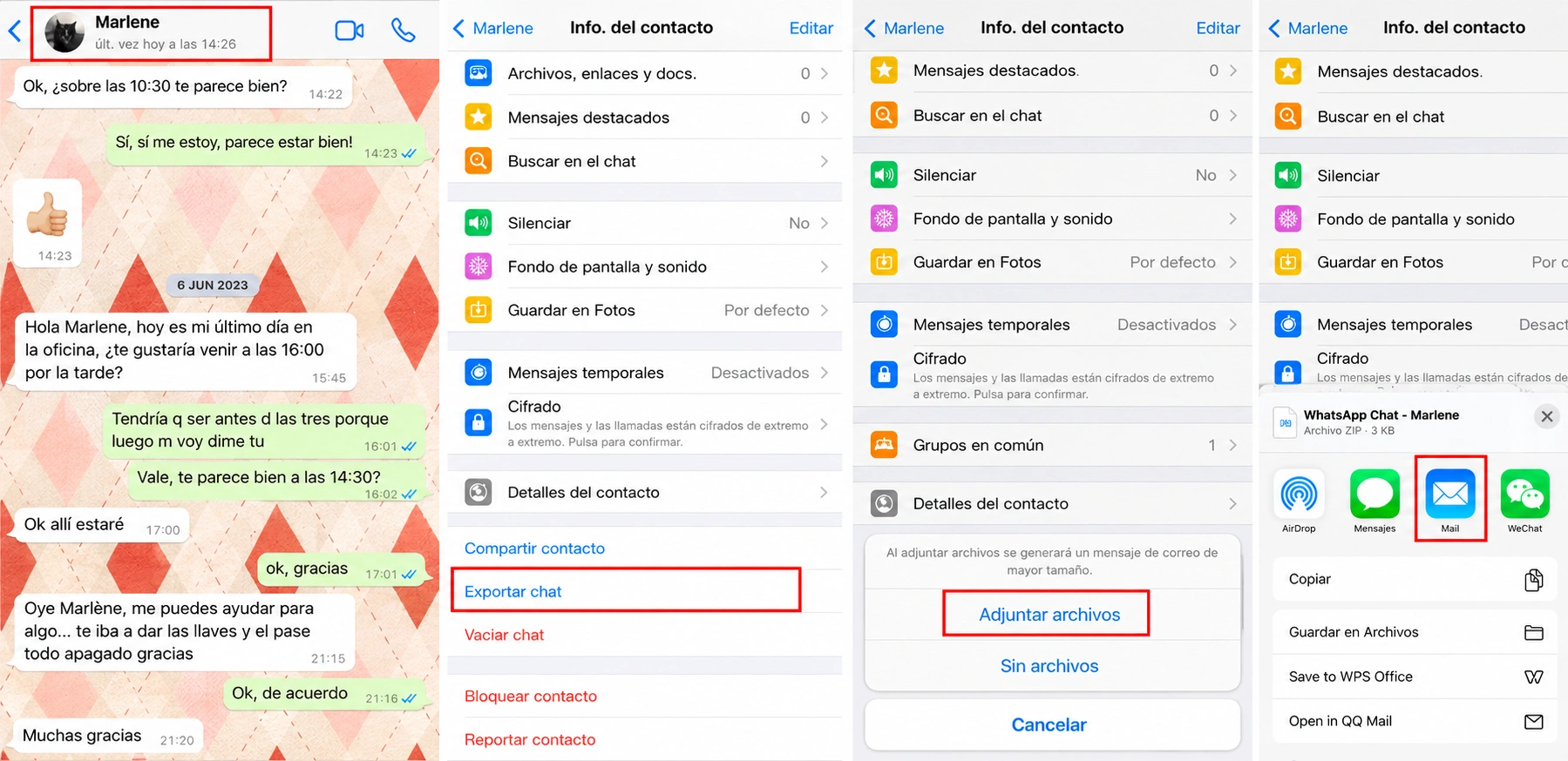 como pasar mensajes de whatsapp a correo electronico