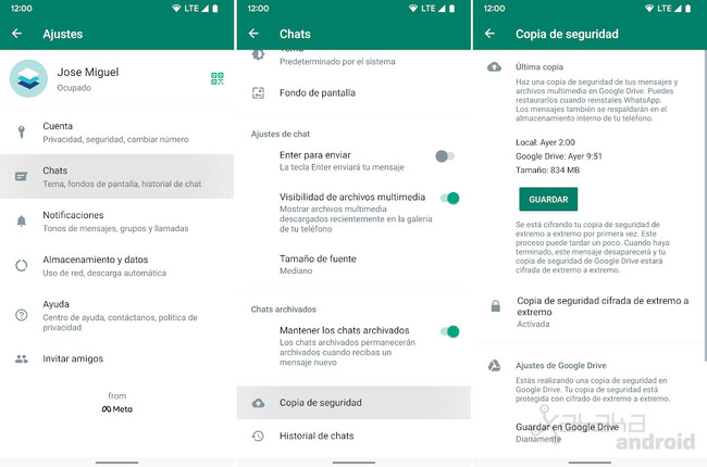 whatsapp copia de seguridad google drive