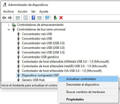 actualizar software del controlador