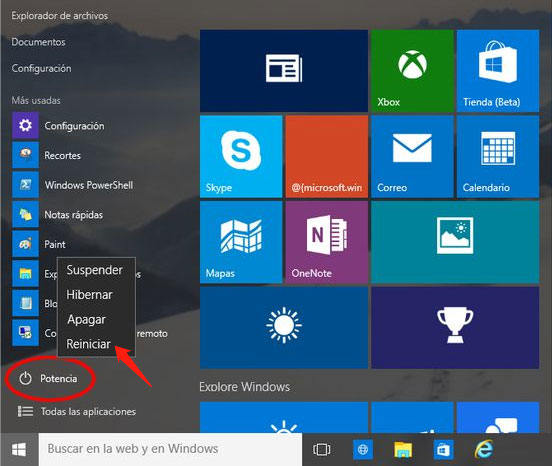 como reiniciar windows