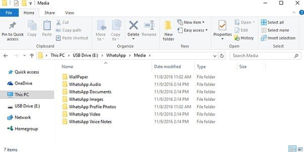pasar WhatsApp a sd con explorador de Windows